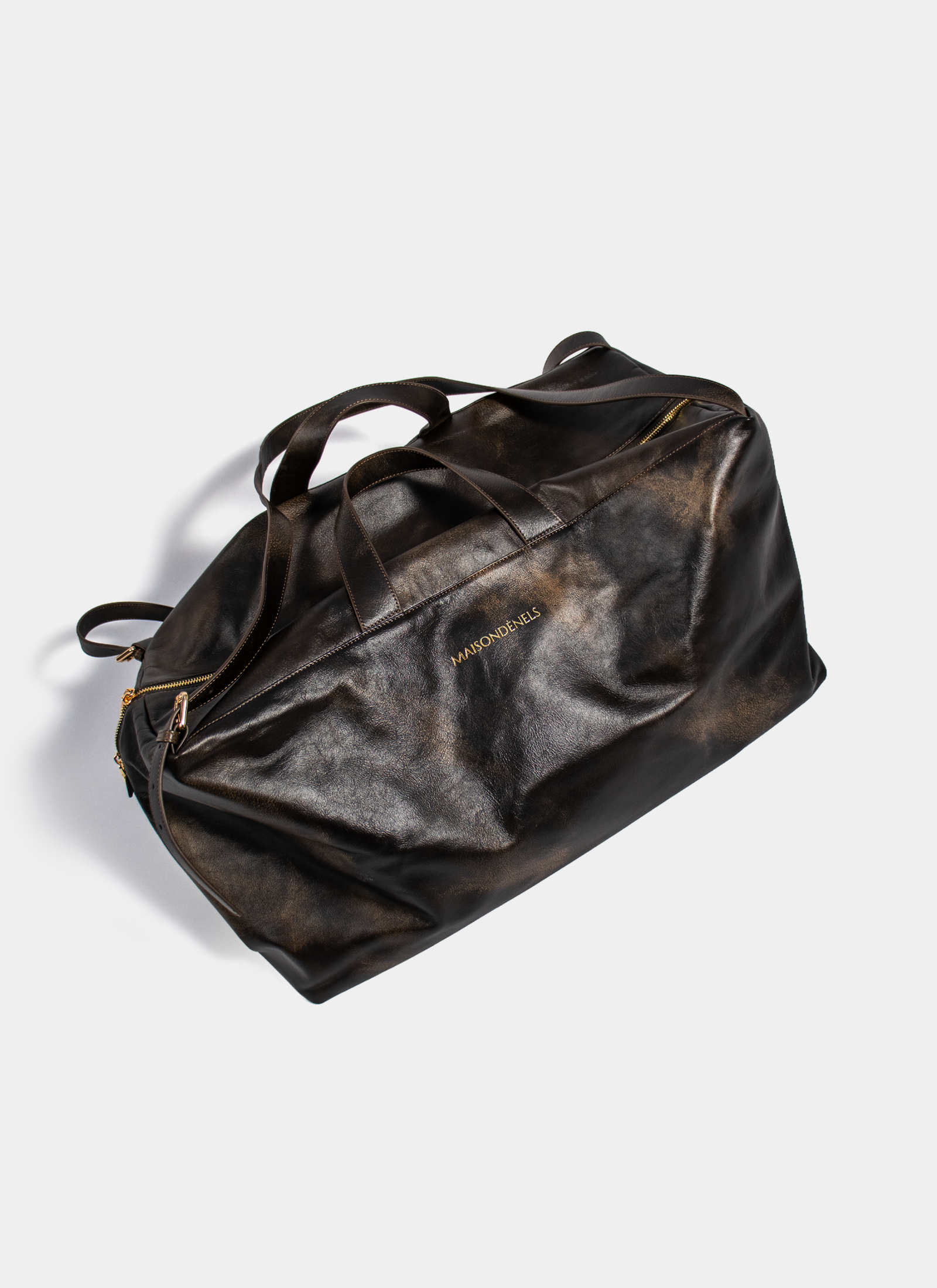 Crackled Leather Travel Bag