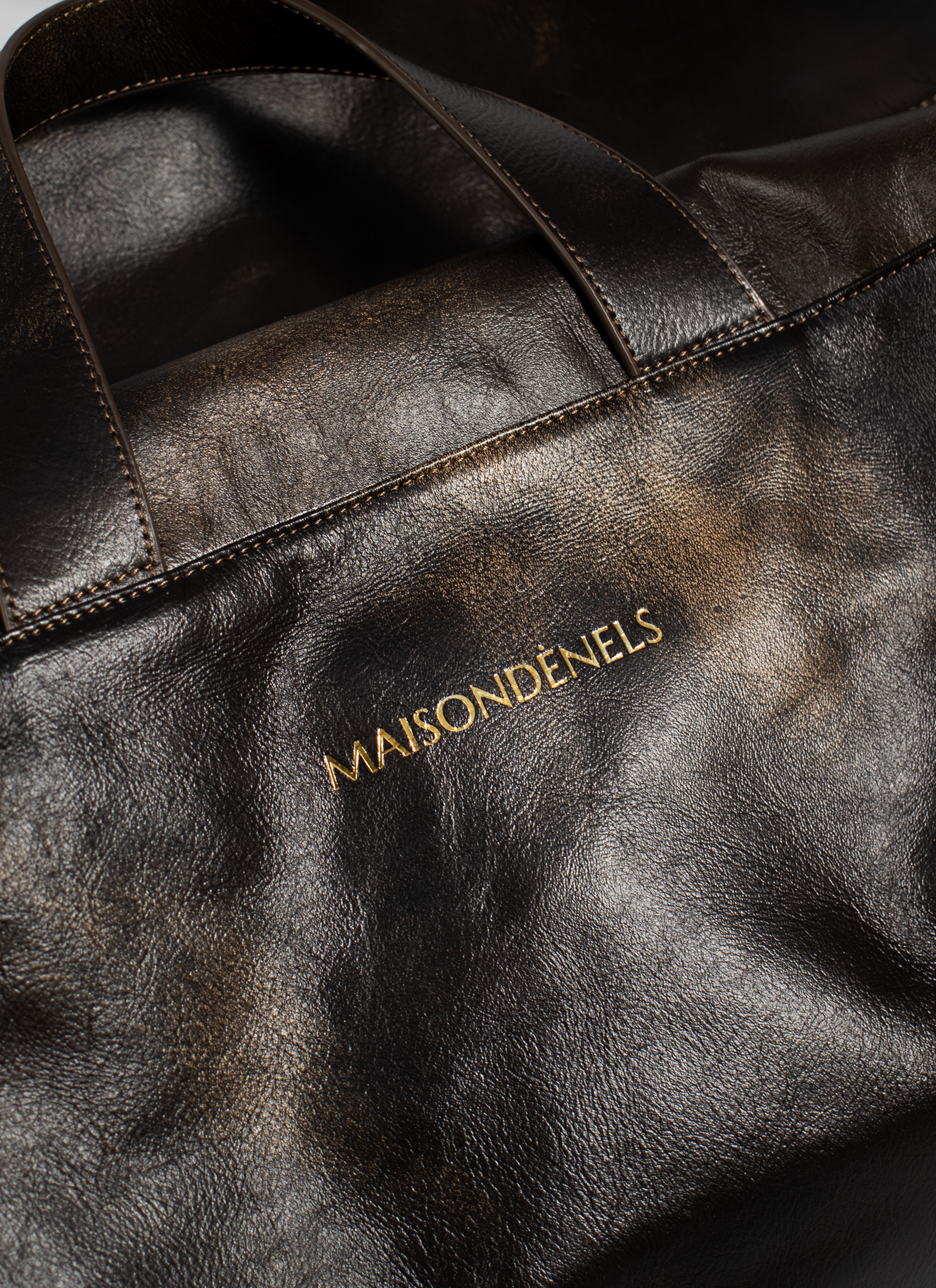 Crackled Leather Travel Bag