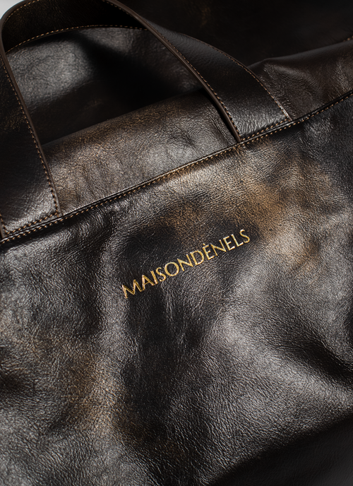 Crackled Leather Travel Bag